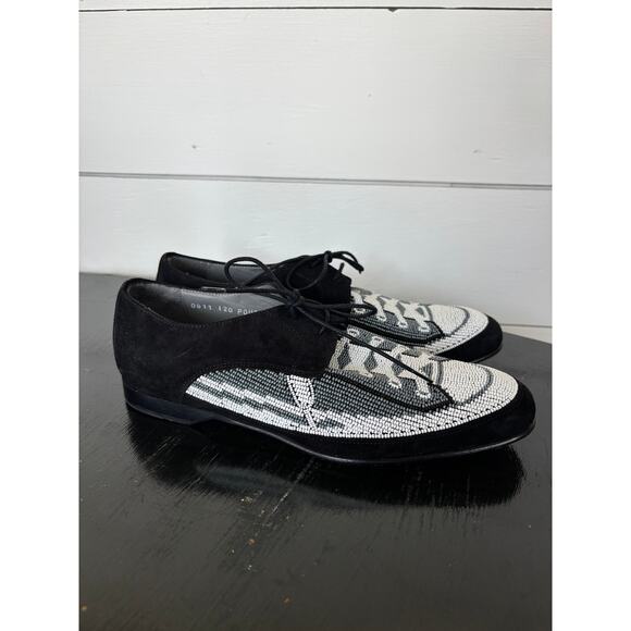 Donald J. Pliner Other - Donald J Pliner Glass Beaded Black and White Made in Italy Shoes Size‎ 8 M
